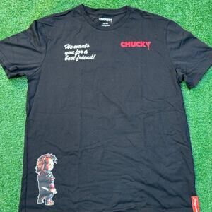 CHUCKY Wanna Play? T Shirt He Wants You For A Bestfriend Shirt Black Tee